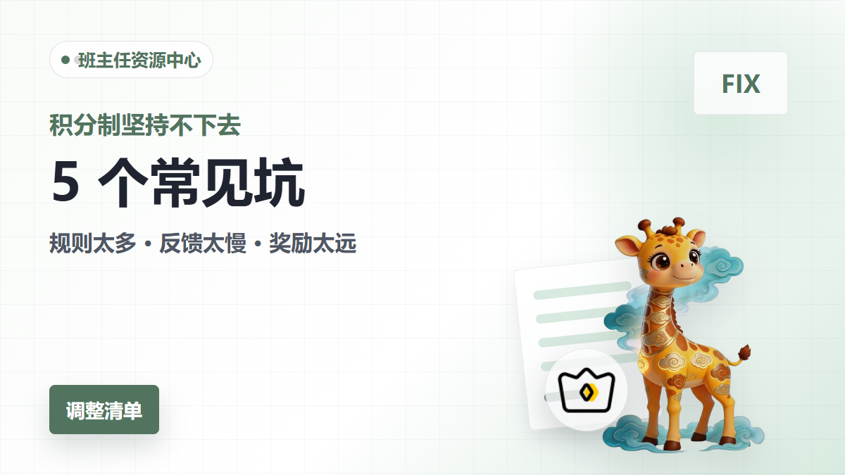 小学生班级积分制坚持不下去的常见原因